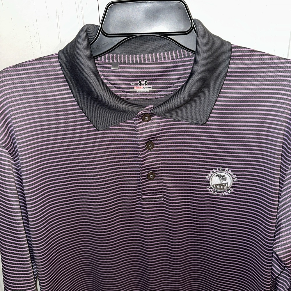 Under Armour Mens Heat Gear Golf Polo Golf Shirt Pebble Beach Golf Links Large